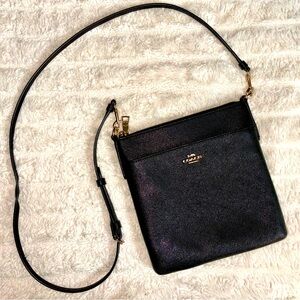 Coach Genuine Leather Cross Body Bag (EUC) Black